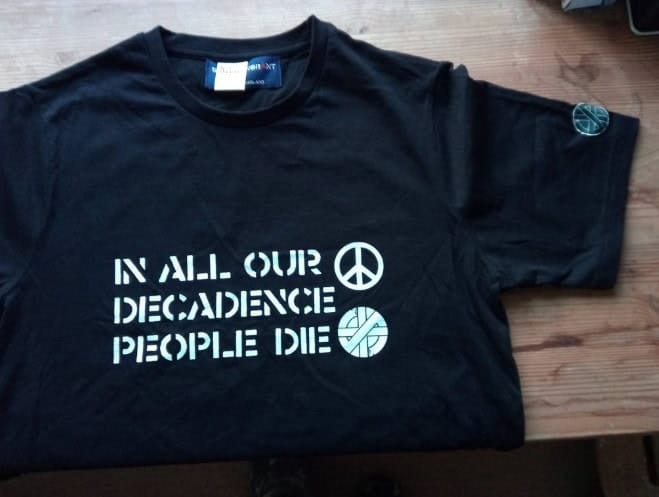 crass t shirt no sweat